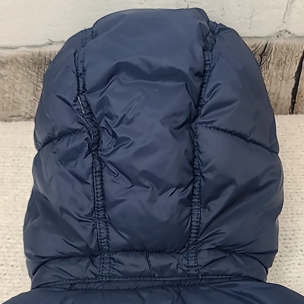 H & M L.O.G.G. Kids Hooded Zip Up Quilted Puffer Fleece Lined Vest/Jacket Navy